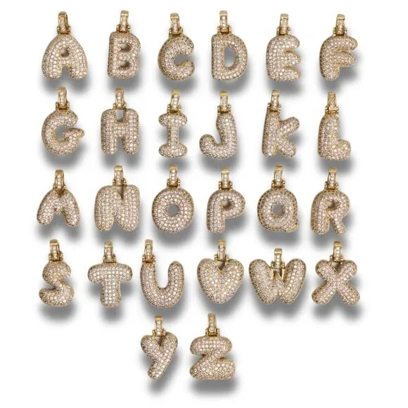 Bubble Letter Initial "O" Pendant w/Chain Necklace - Picture 4 of 7